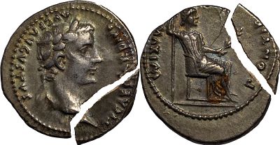The Roman EmpireTiberius, 14-37. AR Denarius 3.72 g. Lugdunum, group 5, circa 36-37. TI CAESAR 