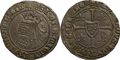 PortugalD. Fernando I (1367-1383)Barbuda Lisbon BillionAG: 33.04 4.05 gXF