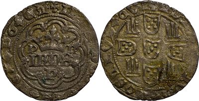 PortugalD. Jo&atilde;o I (1385-1433)Real of 3 libras and Half Porto BillionAG: 56.11 2.72 gAbout XF