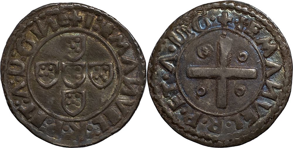 D. Manuel I - Meio Tost&atilde;o Lisboa Prata. Lindo exemplar. Portugal 
D. Manuel I (1495-1521) 
Half 