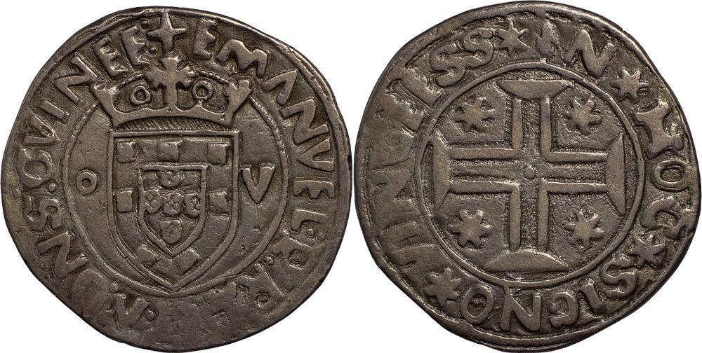 Portugal 
D. Manuel I (1495-1521) 
Tost&atilde;o o-V Porto Silver 
Without monetary letter 