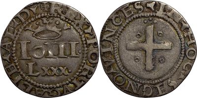 PortugalD. Jo&atilde;o III (1521-1557)Real Portugu&ecirc;s Lisbon SilverAG: 90.17 var dot 5.79 gGood XF