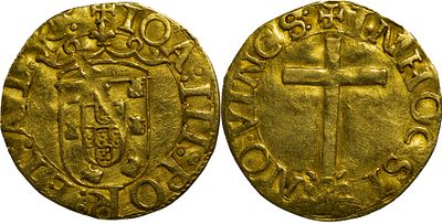 PortugalD. Jo&atilde;o III (1521-1557)Cruzado Calv&aacute;rio Lisbon GoldAG: 175.02 3.32 gXF