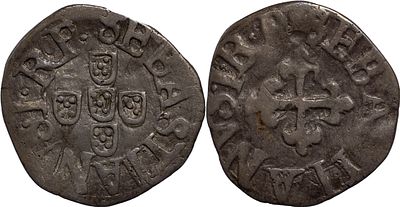 PortugalD. Sebasti&atilde;o I (1557-1578)Half Vint&eacute;m Lisbon SilverAG: 26.03a 0.95 g RAREVF