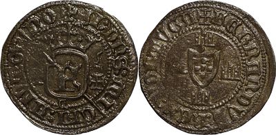 Portugal
D. Fernando I (1367-1383)
Grave Lisboa Bolh&atilde;o
AG: 11.02 1.84 g 
Com verniz.
MBC