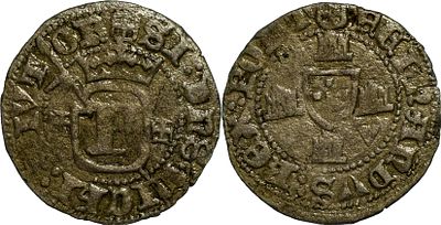 PortugalD. Fernando I (1367-1383)Grave Val&ecirc;ncia de Alc&acirc;ntara /V Bolh&atilde;oAG: 16.01 1.59 g MUITO RARABC+