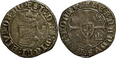 PortugalD. Fernando I (1367-1383)Meia barbuda Lisboa Bolh&atilde;oAG: 23.02 1.87 gBC+