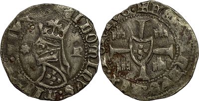 PortugalD. Fernando I (1367-1383)Meia barbuda Porto Bolh&atilde;oExemplar ilustrado em Alberto Gomes 