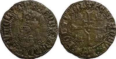 Portugal
D. Fernando I (1367-1383)
Meia barbuda Miranda Bolh&atilde;o
AG: 27.01 2.30 g MUITO RARA 
Com 