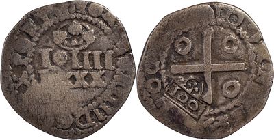PortugalD. Afonso VI (1656-1667)Carimbo de 100 r&eacute;is coroado sobre LXXX de D. Jo&atilde;o IV Lisboa 