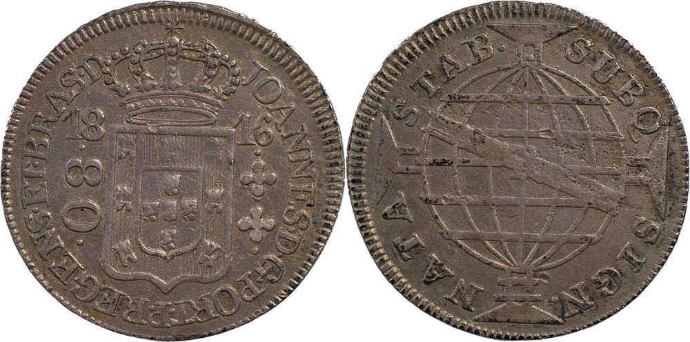 80 r&eacute;is 1816 Rio RARA Apenas 8682 exemplares cunhados. Brasil 
D. Jo&atilde;o Pr&iacute;ncipe 