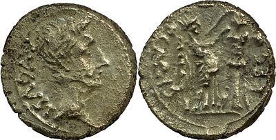 The Roman EmpireOctavian as Augustus,27 BC–14 AD. AR Quinarius 1.33 g. Emerita 25-23 BC. AVGVST 