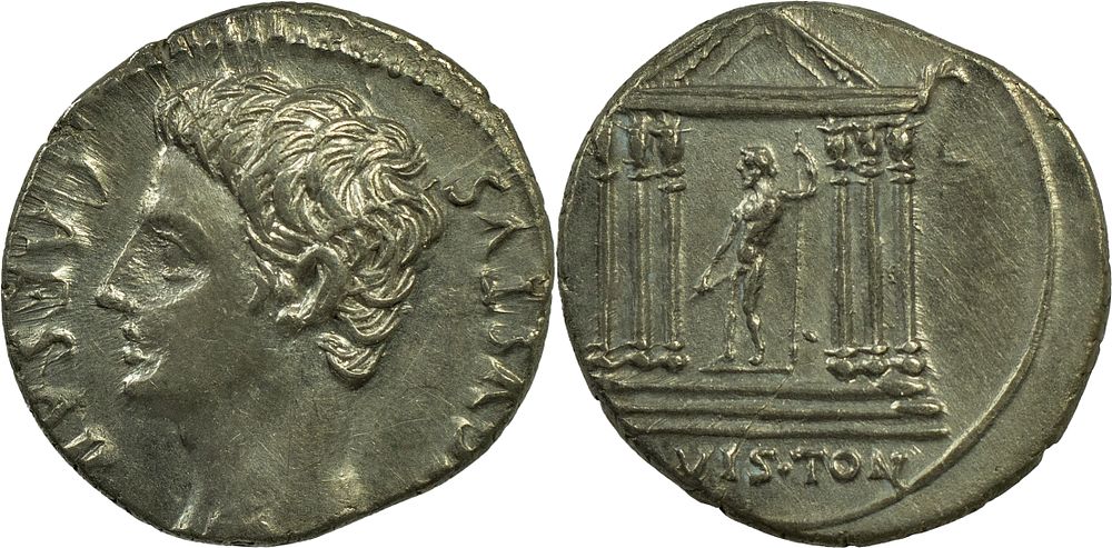The Roman Empire 
Augustus, 27 BC-AD 14. AR Denarius 3.67 g. Uncertain Iberian mint, possibly 