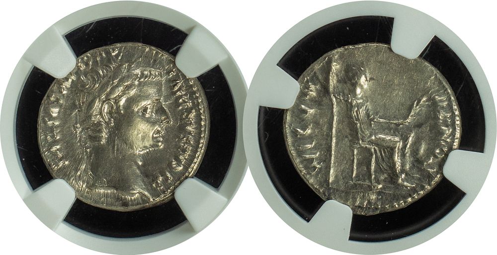 The Roman Empire 
Tiberius, 14-37. AR Denarius xxxx g. Lugdunum, circa 18 BC. TI CAESAR DIVI 