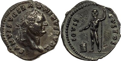 The Roman EmpireTitus, as Caesar, 69-79. AR Denarius 2.86 g. Rome, 76. T CAESAR IMP VESPASIANVS 