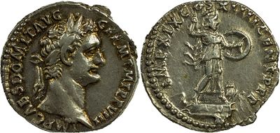 The Roman EmpireDomitian, 81-96. AR Denarius 3.47 g. Rome, 88-89. IMP CAES [DOMIT] AVG GERM P M 