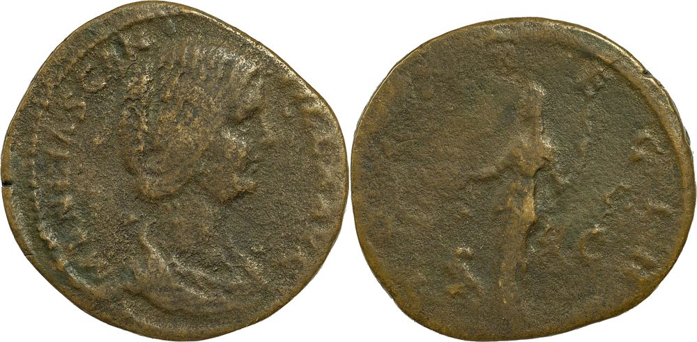 The Roman Empire 
Manlia Scantilla, Augusta, 193. AE Sestertius 19.00 g. Rome. MANLIA SCANTILLA 