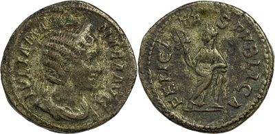 The Roman Empire Julia Mamaea, Augusta, 222-235. AR Denarius 2.71 g. Rome, 228. IVLIA MAMAEA 