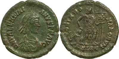 The Roman Empire Valentinian I, 364-375. AE Follis 2.18 g. Siscia, 367-375. D N VALENTINIANVS P 