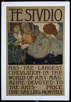 Brangwyn, Frank 1867 - 1956 - Rare Original 1890s The Studio Magazine Poster Brangwyn. Brangwyn 