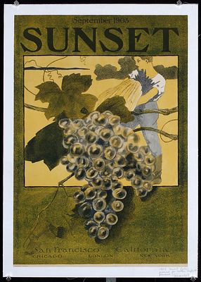 Anonymous - Original 1903 Sunset Magazine Poster California Wine. AnonymousSunset - September 