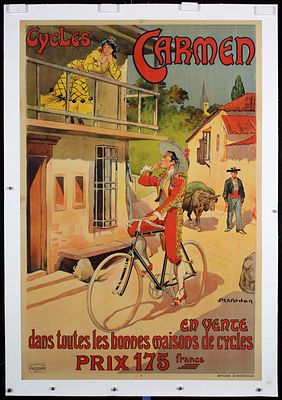 Marodon, Maurice - Original c. 1900 French Art Nouveau Bicycle Poster. Marodon, MauriceCycles 