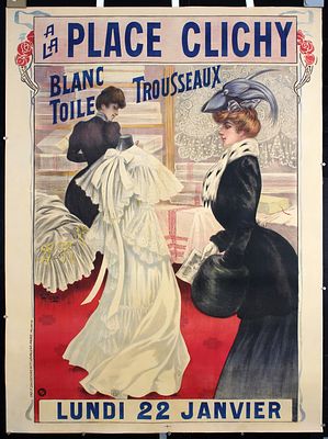 Tichon, Charles - Original c. 1900s French Poster Tichon Place Clichy. Tichon, CharlesA la Place 