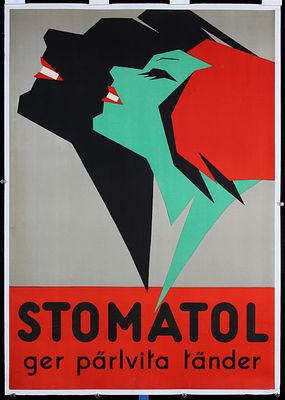 Anonymous - Sweden - Original c. 1930s Swedish Design Poster Stomatol Teeth. Anonymous - 