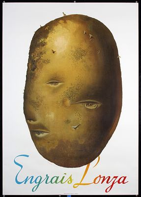 Leupin, Herbert 1916 - 1999 - Rare Original 1940s Herbert Leupin Swiss Potato Poster. Leupin 