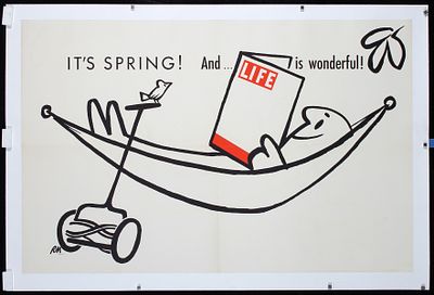 McKie, Roy 1921 - 2015 - Original Vintage 1950s LIFE Magazine Poster McKie Art. McKie, Roy 1921 - 