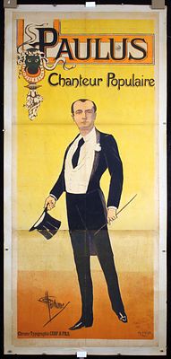 Guillaume, Albert 1873 - 1942 - Original c. 1880s French Stage Theater Poster Paulus. Guillaume 