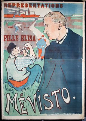 Ibels, Henri Gabriel 1867 - 1936 - Original 1890s French Art Nouveau Mevisto Poster Ibels. Ibels 