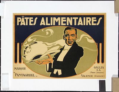 Pates Alimentaires (2 + 1 Posters) by Anonymous, ca. 1938. Anonymous - Spain Pates Alimentaires 