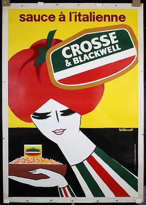 Crosse & Blackwell - sauce a l'italienne (Large Version) by Bernhard Villemot, ca. 1980. Villemot 
