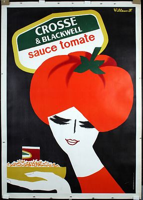 Crosse & Blackwell - sauce tomate (Large Version) by Bernhard Villemot, ca. 1980. Villemot 