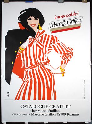 Marcelle Griffon - impeccable by Rene Gruau, ca. 1985. Gruau, Ren&eacute; (Renato de Zavagli) 1909 - 
