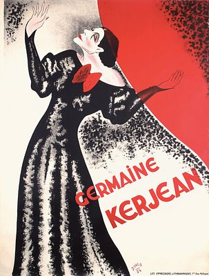 Germaine Kerjean by Donga, 1934. Donga Germaine Kerjean Lithograph Print 1934 62.9 x 47.6 in. 