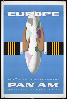 Pan Am - Europe by Vladimir Bobritsky, 1960. Bobritsky, Vladimir V. 1898 -Pan Am - EuropeOffset 