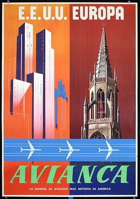 Avianca - Europa by Anonymous, ca. 1955. AnonymousAvianca - EuropaOffset Printing ca. 195538.9 x 