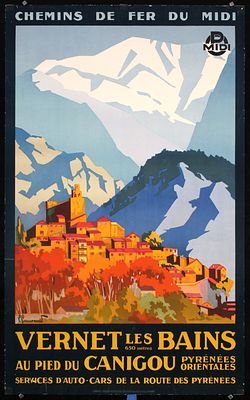 Vernet les Bains by Pierre Commarmond, ca. 1930. Commarmond, Pierre 1897 - 1983Vernet les 