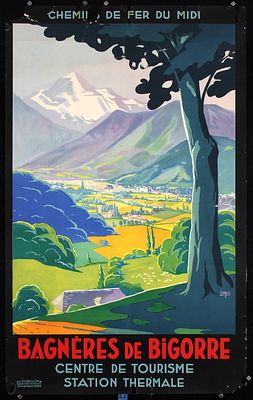 Bagneres de Bigorre by Dabo (Daniel de Padou) , nach 1935. Dabo (Daniel de Padou) 1902 - 