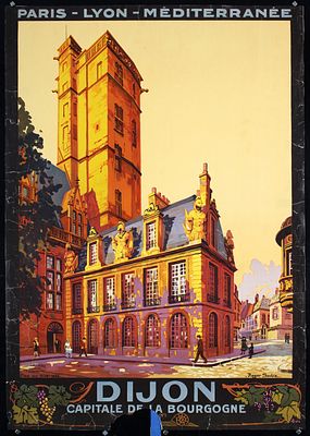 Dijon by Roger Soubie, 1922. Soubie, Roger 1898 - 1984DijonLithograph Printing 192240.1 x 28.3 