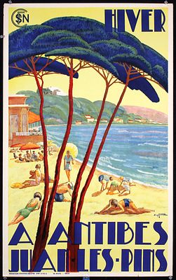 Juan Les Pins - Antibes by Bernard Guinhald, ca. 1930. Guinhald, Bernard de 1885 -Juan Les Pins 