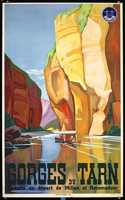 Gorges Du Tarn by Andr&eacute; Giroux, 1937. Giroux, Andr&eacute; 1901 - 1968Gorges Du TarnLithograph Printing 