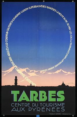 Tarbes by Edmond Maurus, ca. 1935. Maurus, EdmondTarbesLithograph Printing ca. 193534.2 x 22.4 