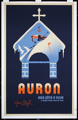 Auron - Nice, Cote d'Azur by Briquet Ferve-Briquet, 1950. Ferve-Briquet, P.Auron - Nice, Cote 
