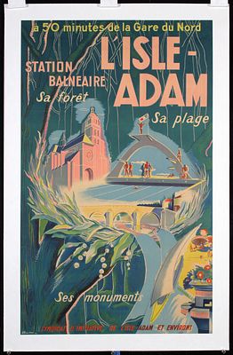 L'Isle Adam by A Heurlier, 1949. Heurlier, A.L'Isle AdamLithograph Printing 194937.7 x 22.8 in. 