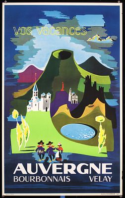 Auvergne - Bourbonnais Velay by J Ravel, ca. 1960. Ravel, J.Auvergne - Bourbonnais VelayOffset 