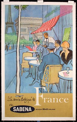 Sabena - France by Anonymous, ca. 1957. AnonymousSabena - FranceOffset Printing ca. 195739.7 x 