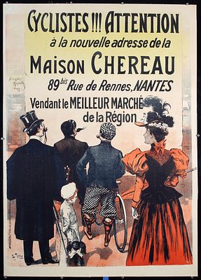 Cyclistes! Attention by Charles Tichon, ca. 1895. Tichon, CharlesCyclistes! AttentionLithography 